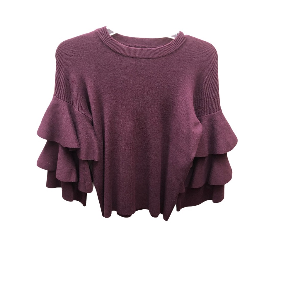 OLIVIA SKY RUFFLE SLEEVE SWEATER XS